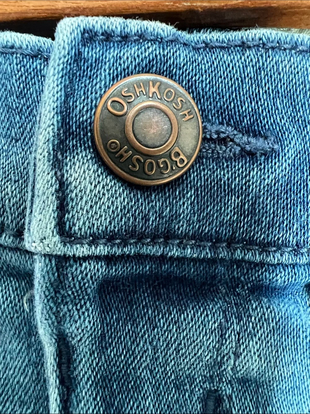 OshKosh B'gosh | Baby Blue Denim Jeans with Gold Bow Hem Detail Size 3 Months